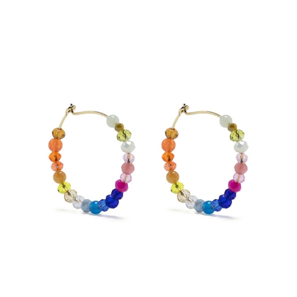 NIB Anni Lu Bead Detail Hoop Earrings